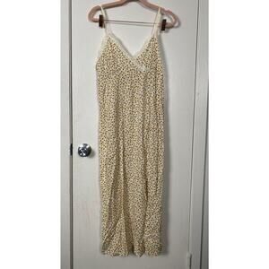 NoBo Juniors Maxi Slip Dress With Slit Stretchy Sunflower Allover Size S